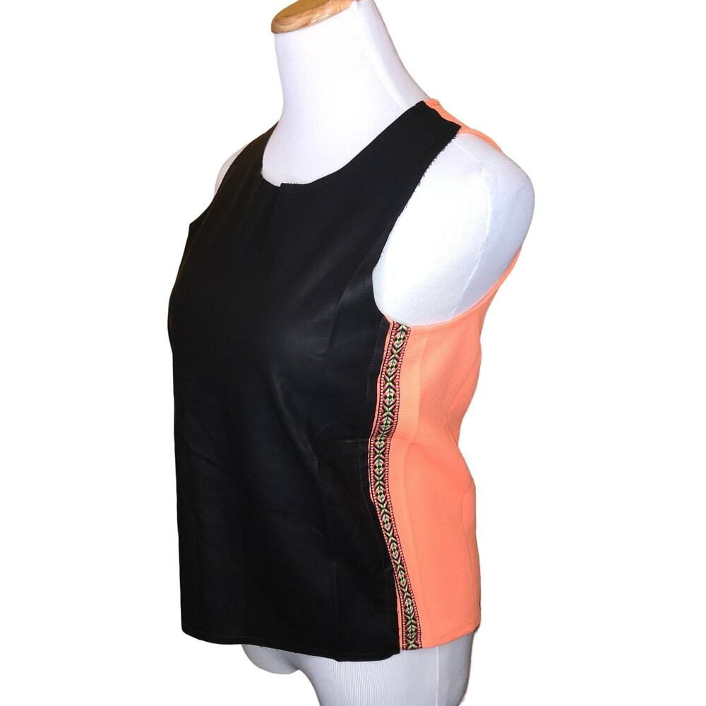 English Rose Shirt Black Orange Aztec Tank Top New S